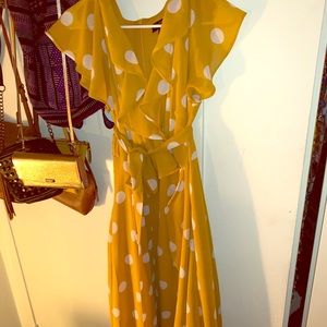 Yellow polka dot dress